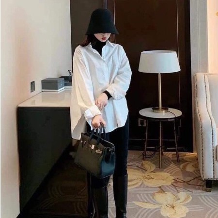 Áo sơ mi trắng đi học đi làm dài tay vải mịn mát mịn Yesnow | BigBuy360 - bigbuy360.vn