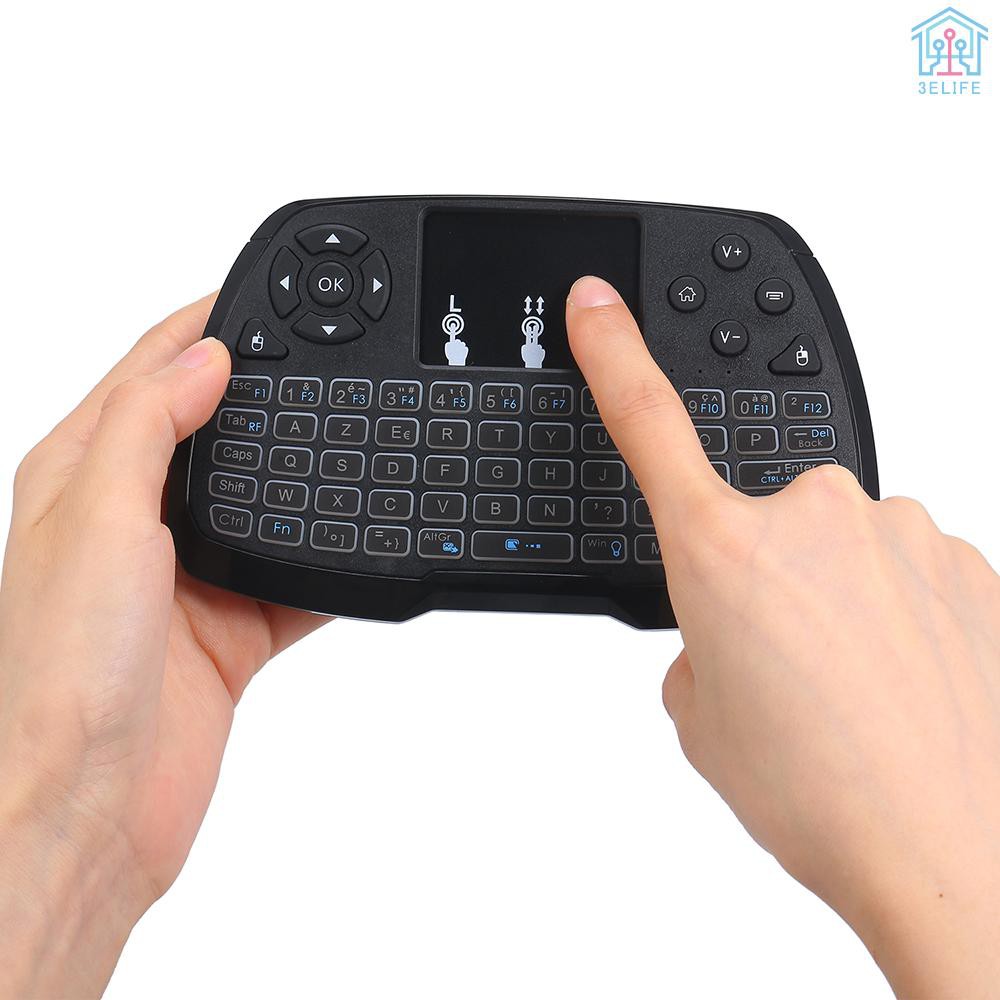 【E&V】French Version Backlit 2.4GHz Wireless Keyboard Touchpad Mouse Handheld Remote Control 4 Colors Backlight for Android TV BOX Smart TV PC Noteboo