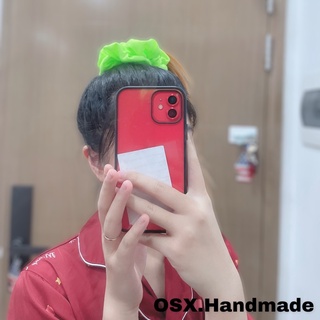 Buộc tóc Neon Scrunchie handmade vải thun lụa