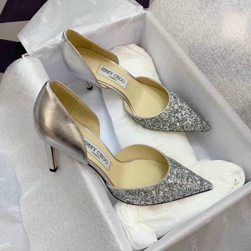 Giày cao gót bít mũi kim tuyến fullbox