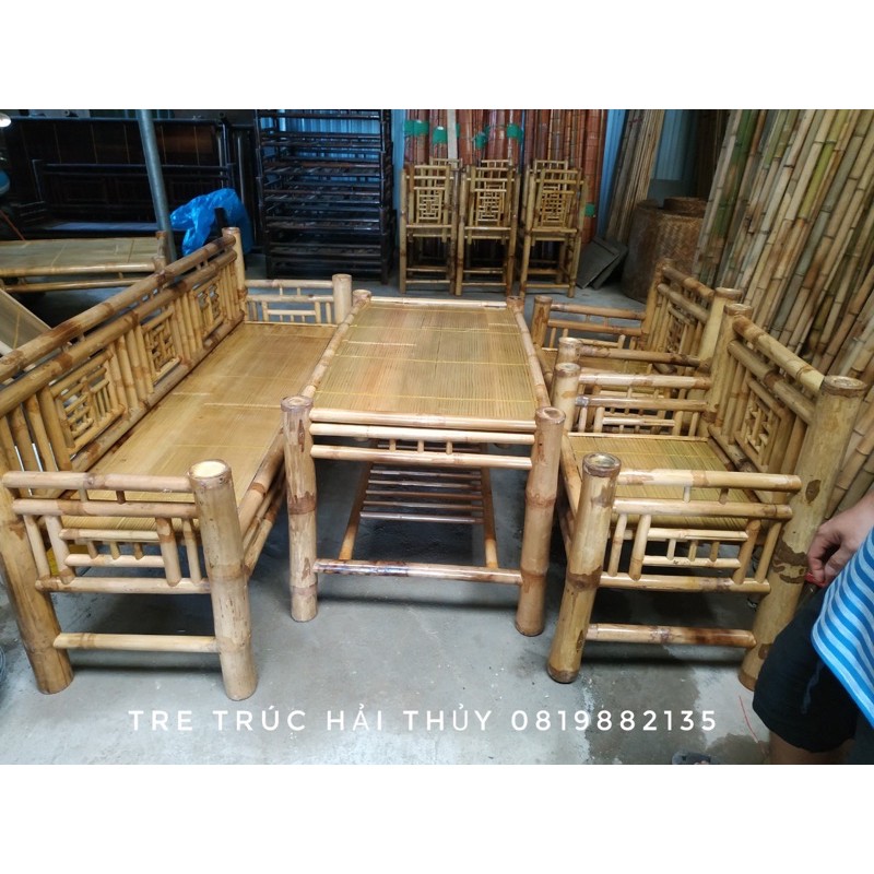 Bộ bàn ăn tre trúc