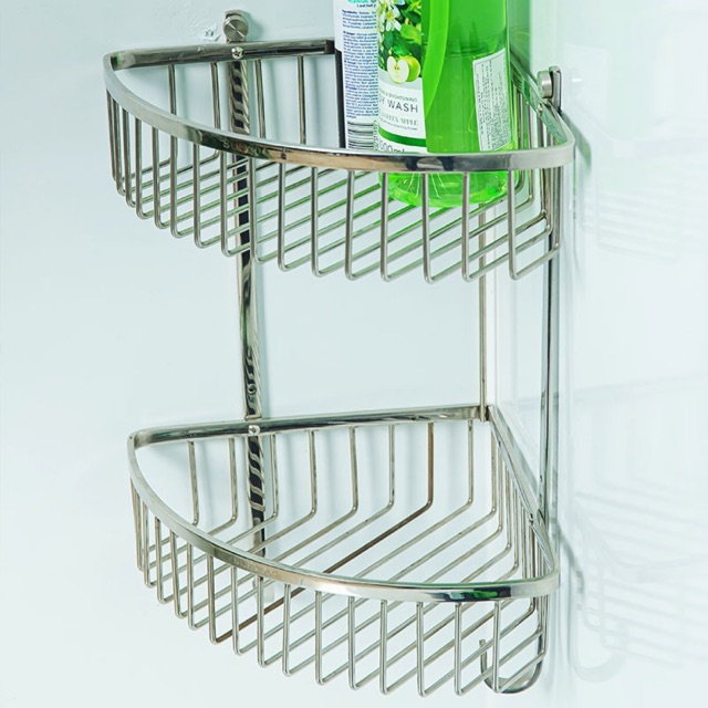 Kệ góc đôi, kệ chữ nhật nan đúc đặc, chất liệu inox304 cao cấp chuẩn 100%