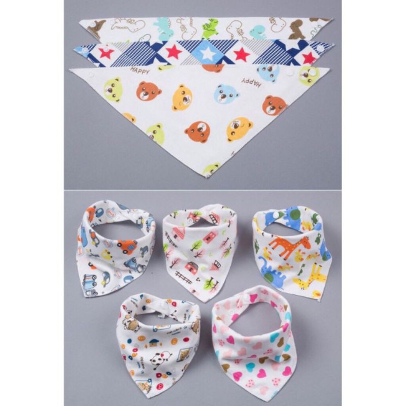 Khăn yếm tam giác cotton 100% hai lớp cho bé