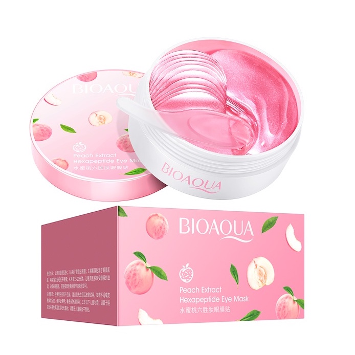 Set 60 Mặt Nạ Mắt Bioaqua Chiết Xuất Đào Dưỡng Ẩm Làm Mịn Và Săn Chắc Da Giảm Quầng Thâm Bọng Mắt