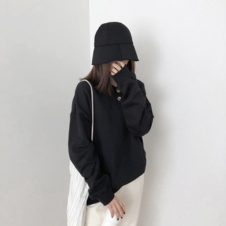 Áo nữ dài tay trơn cúc cài