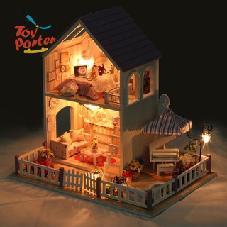 💞DIY Doll House Furniture Miniature Wooden 3D Dollhouse Craft Villa Model💞