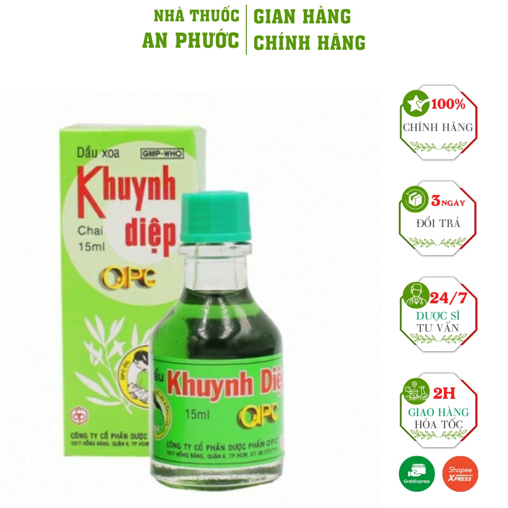 Dầu xoa bóp Khuynh Diệp ⚡ CAM KẾT CHẤT LƯỢNG ⚡ Dầu Khuynh Diệp OPC Chai 15ml giảm cảm cúm, sổ mũi, ho, côn trùng đốt