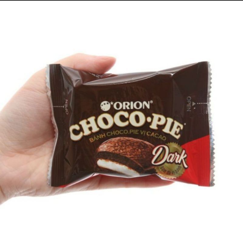 Hộp 12 cái Bánh Chocopie Orion Dark vị cacao cao cấp bánh phủ sô cô la chocolate socola mặt cười valentine yêu thì yêu