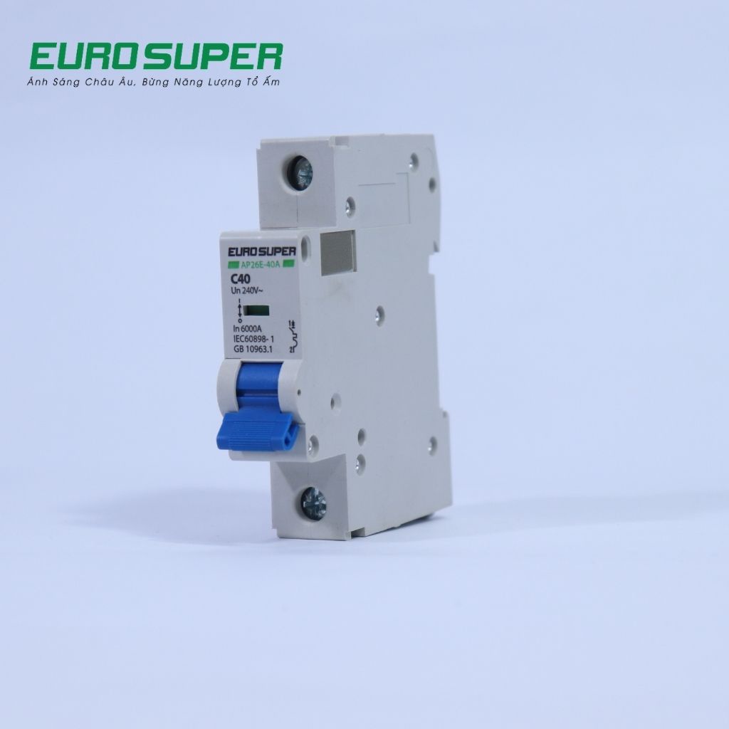 Aptomat Đơn EUROSUPER Dòng Cắt 6KA Bảo Vệ Dòng Điện Giảm Thất Thoát Điện Năng An Toàn, Hiệu Quả 16A -  63A