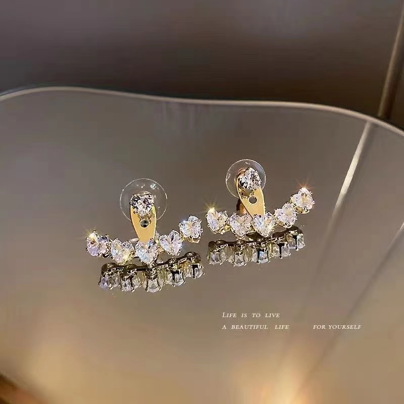 iF YOU Khuyên Tai Vàng Đính Kim Cương Nhân Tạo Thanh Lịch Cho Nữ