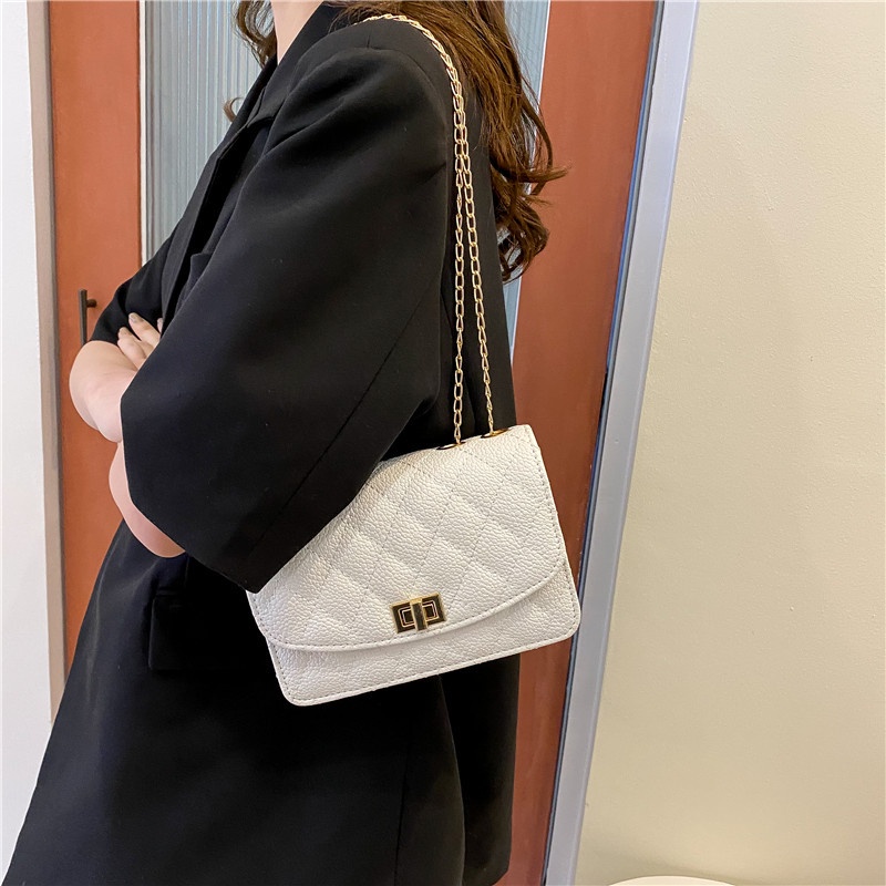 Túi Đeo Chéo Hình Vuông Màu Trơn Phong Cách Cổ Điển 2022 Thời Trang Cho Nữ