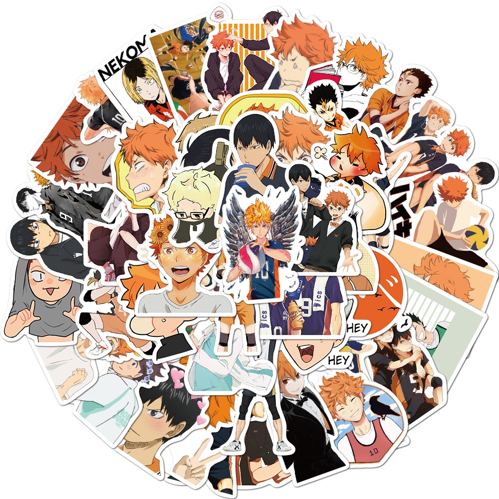 Set 50 Nhãn Dán Hình Haikyuu Phong Cách Nhật Bản Dùng Trang Trí Độc Đáo