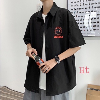 Áo Sơ mi Drisk Đỏ đen Cộc tay H2D899