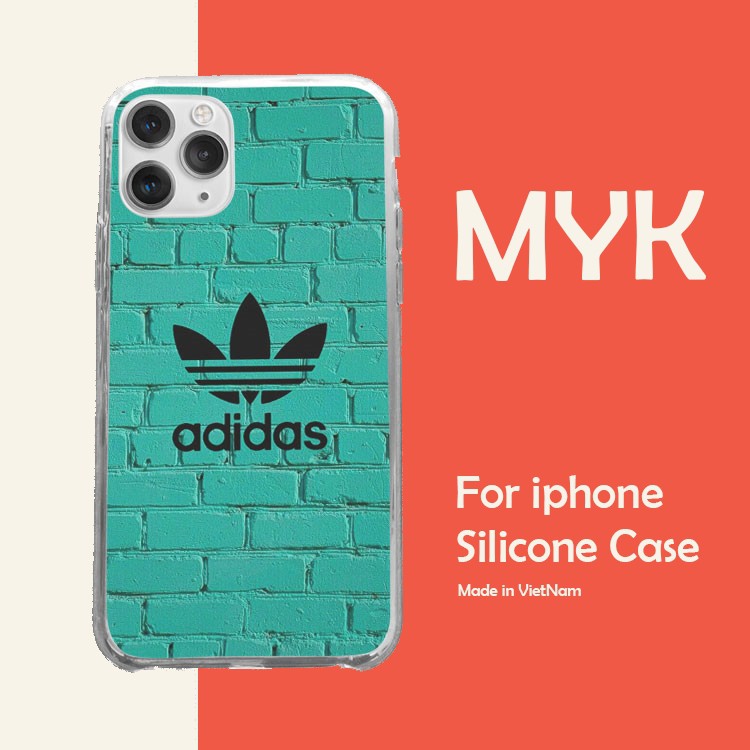 Ốp lưng logo ADIDAS tường gạch  xanh cho Iphone 5 6 7 8 Plus 11 12 Pro Max X Xr ADIPOD00217