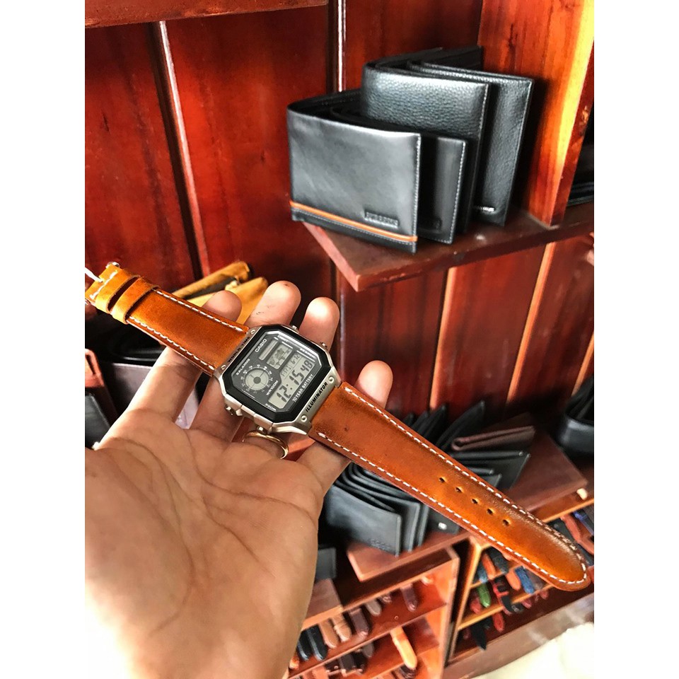 Dây Da Đồng Hồ Casio ae 1200 whd