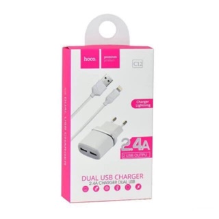 Bộ cốc cáp sạc hoco c12 đầu ra lightning dùng cho iphone 5 iphone 6 iphone 7 iphone 8 iphone x ipad ipop