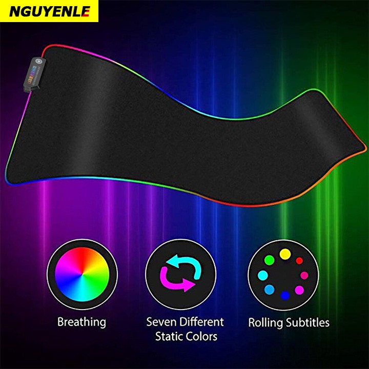 Miếng lót bàn phím chuột LED RGB - Mousepad Led RGB full size 80cm x 30cm, 300 x 250cm