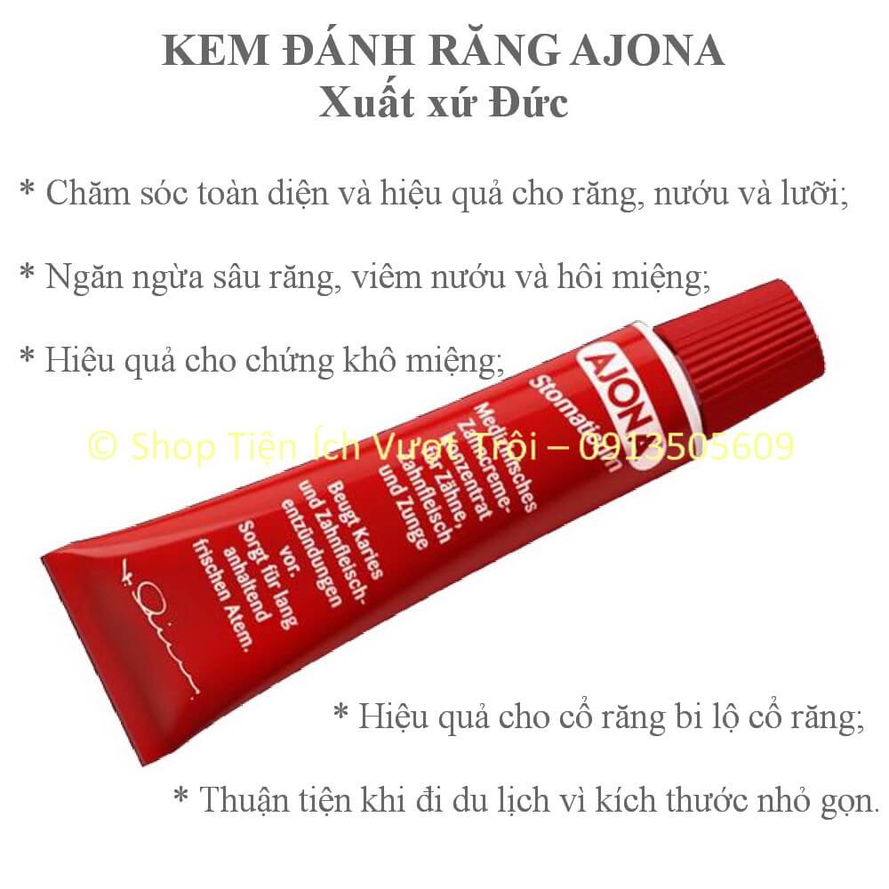 Kem đánh răng Ajona xuất xứ Đức, chất lượng, bảo vệ răng miệng hiệu quả, trắng răng thơm mát tự nhiên-Tiện Ích Vượt Trội