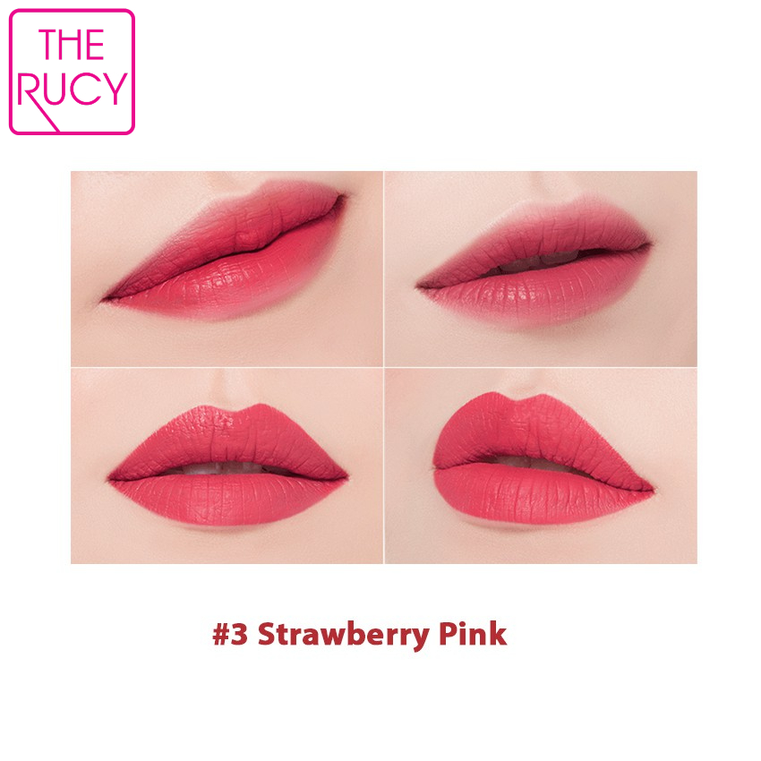 Son Matte bền màu The Rucy Blooming Lipstick 3.5g màu 3 Strawberry Pink