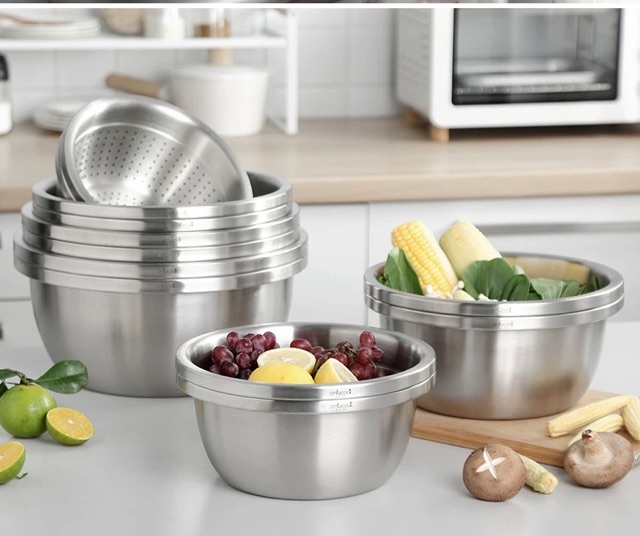 BỘ THAU+RỔ INOX 304 - Onlycook nhiều kích thước