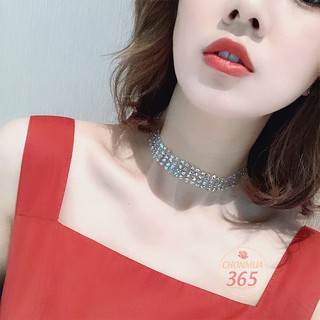 Vòng cổ lưới đính đá lấp lánh kiêu sa choker ôm sát cổ mẫu mới CKV109