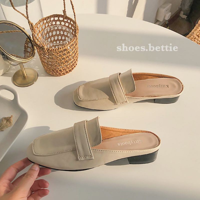 Mules Loafers (sục dẫm gót màu be và nude)