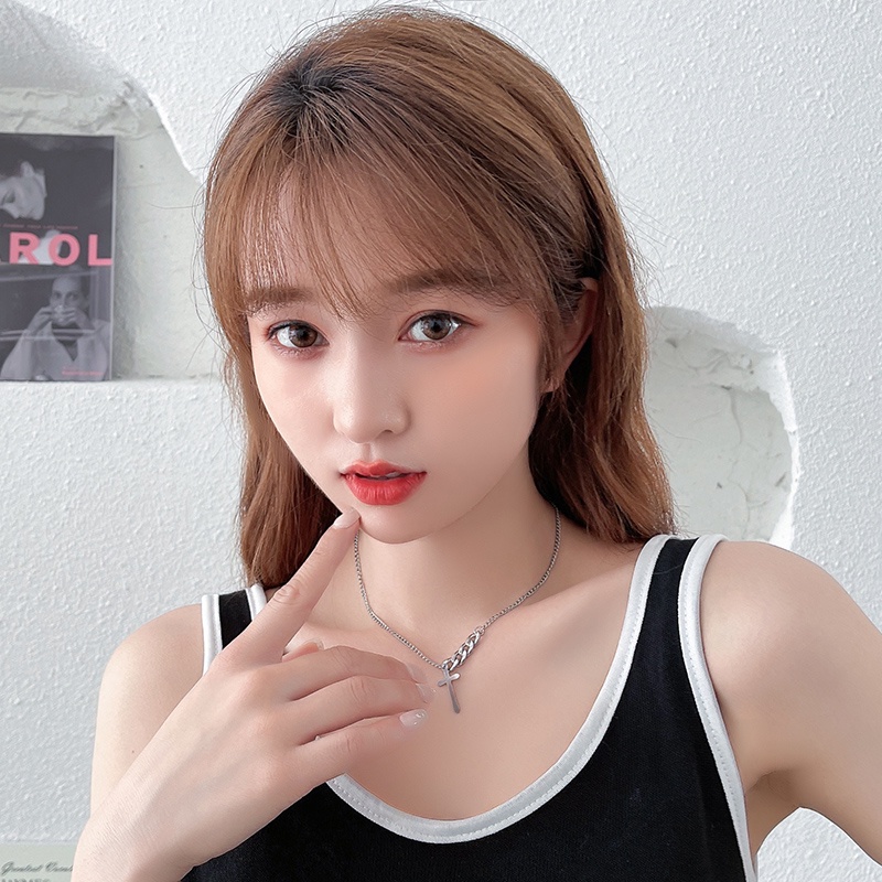 Vòng cổ sợi xích mặt thánh giá đơn giản phong cách hip hop cá tính