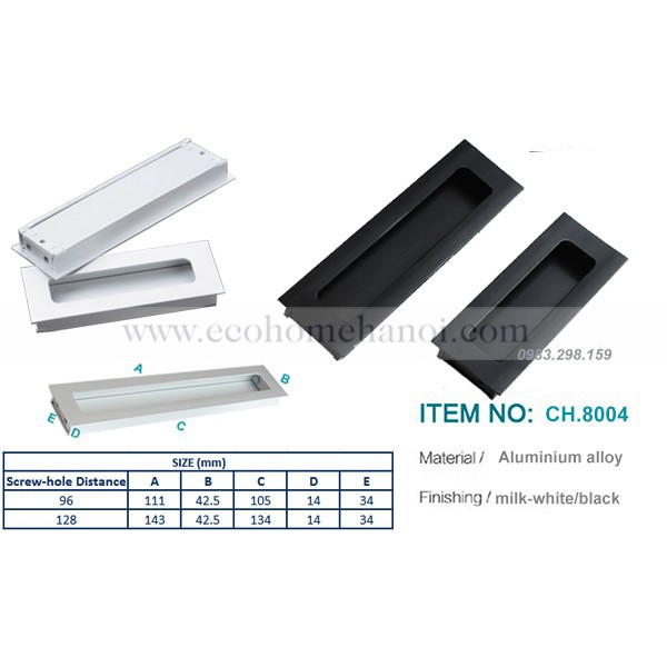 TAY NẮM ÂM HỢP KIM NHÔM CH.8004