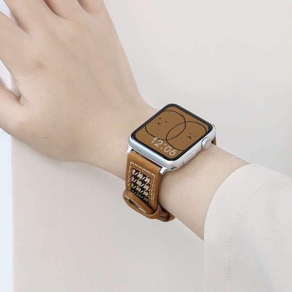 Dây Đeo Thay Thế Bằng Da Cho Đồng Hồ Apple IWATCH77123456Se Mô Hình Nhân Vật Nữ 45 / 44mm Sinh Động