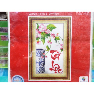 Tranh thêu chữ thập tài lộc 222423
