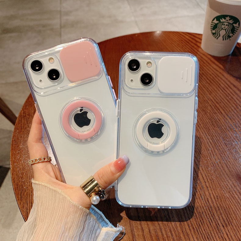 Ốp điện thoại từ TPU dẻo trong suốt màu gradient kèm giá đỡ nhẫn cho Iphone 13 Pro Max 12 11 Pro Max X Xs Xr 8 7 Plus | BigBuy360 - bigbuy360.vn