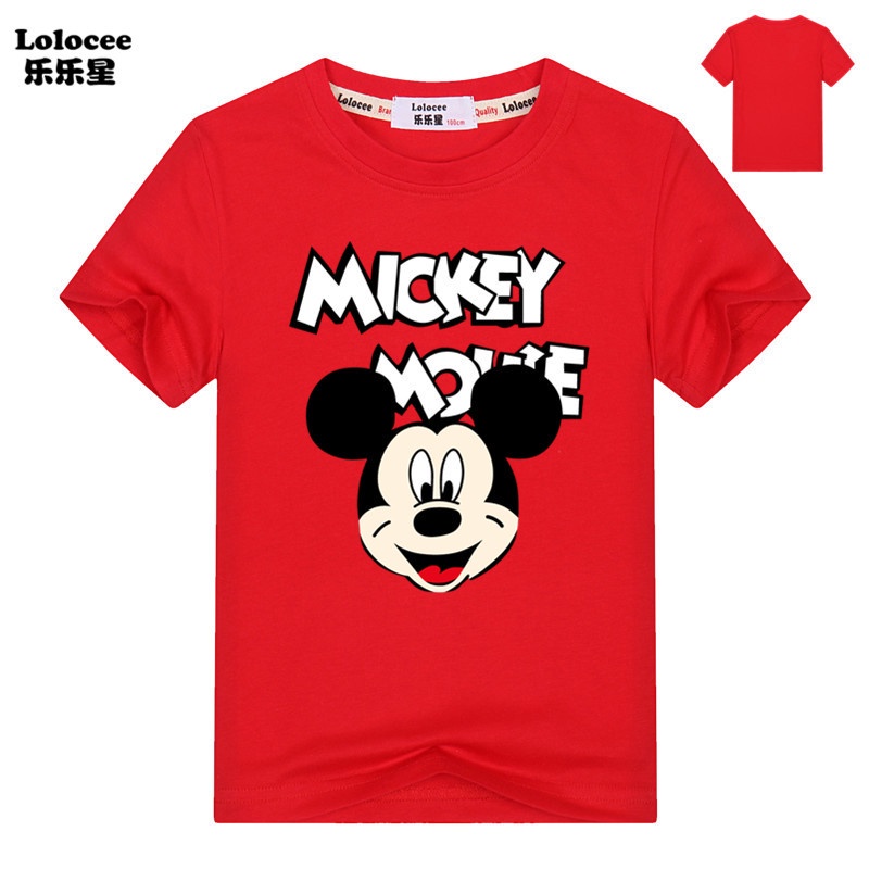 Áo thun trẻ em💖Áo cotton mát mịn In Hình chuột Mickey cho bé trai và bé gái - SSSHOP