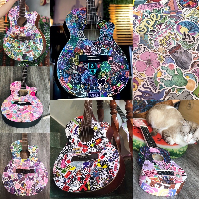 Sticker trang trí cho đàn guitar - loại không ngấm nước - inbox lựa mẫu