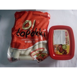 COMBO BÁNH GẠO HÀN QUỐC KÈM HỘP TƯƠNG ỚT HÀN QUỐC (HỘP 200G) / GOCHUJANG)