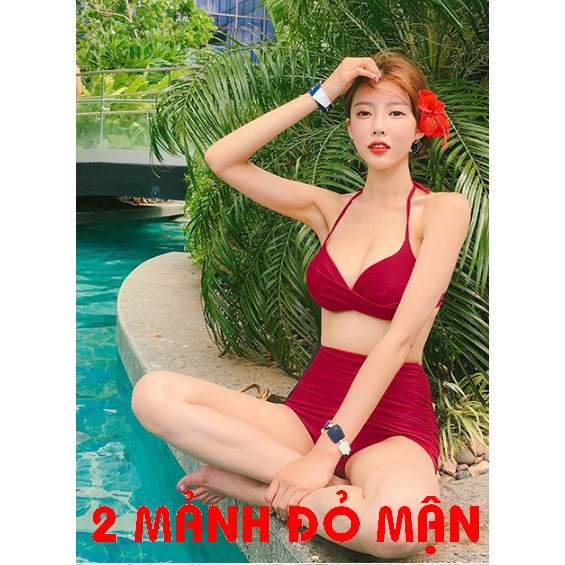 Bộ Bơi Bikini Đi Tắm Biển Nữ Liền Mảnh gọng ngực Đỏ mận Bi16 | BigBuy360 - bigbuy360.vn