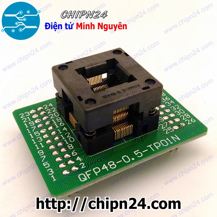 [1 CÁI] Đế nạp IC dán QFP48 (0.5mm)