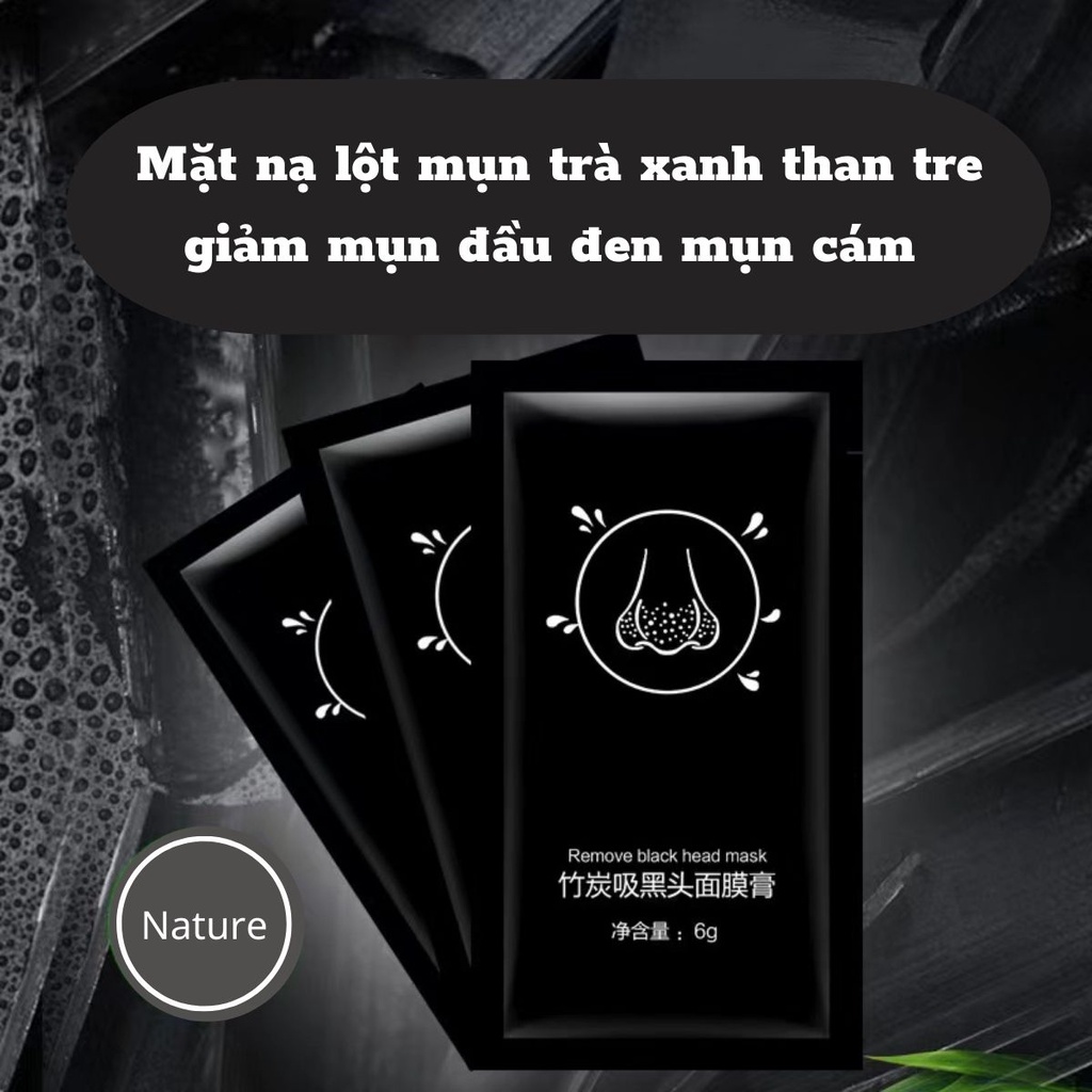 Mặt Nạ Lột Mụn THAN TRE TRÀ XANH Hỗ Trợ Giảm Mụn Cám Đầu Đen Trắng Da Nội Địa Trung