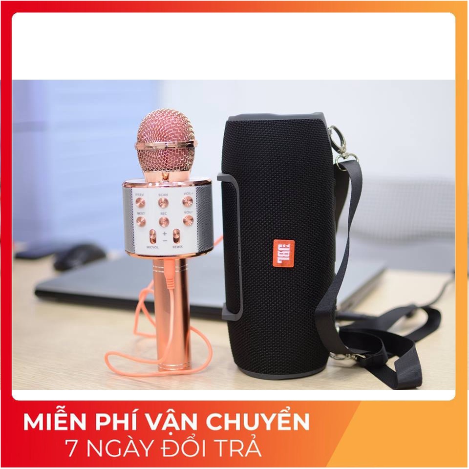 WS858 Mic Hát Karaoke Bluetooth Không Dây WS858 - Âm vang - Ấm - mic hát karaoke cầm tay