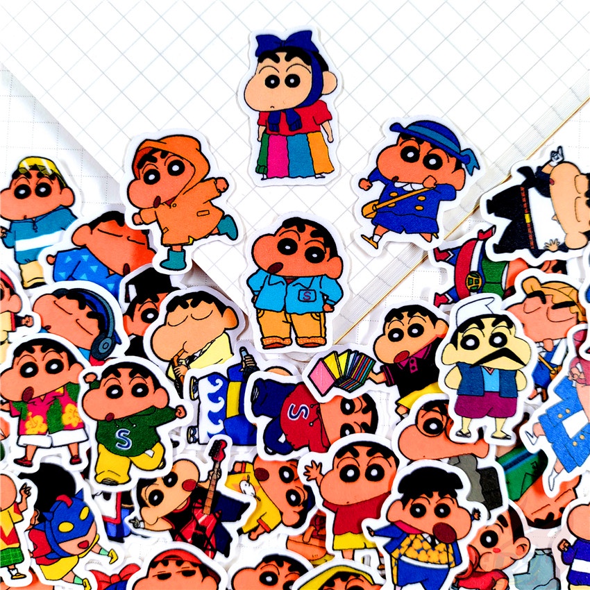 ★★★ Sticker Dán Trang Trí Nhật Ký Hình Cậu Bé Bút Chì Shin-chan Q-8 ★★★ Bộ 50 Miếng Dán Trang Trí Album Thời Trang DIY Kích Thước 2~3cm