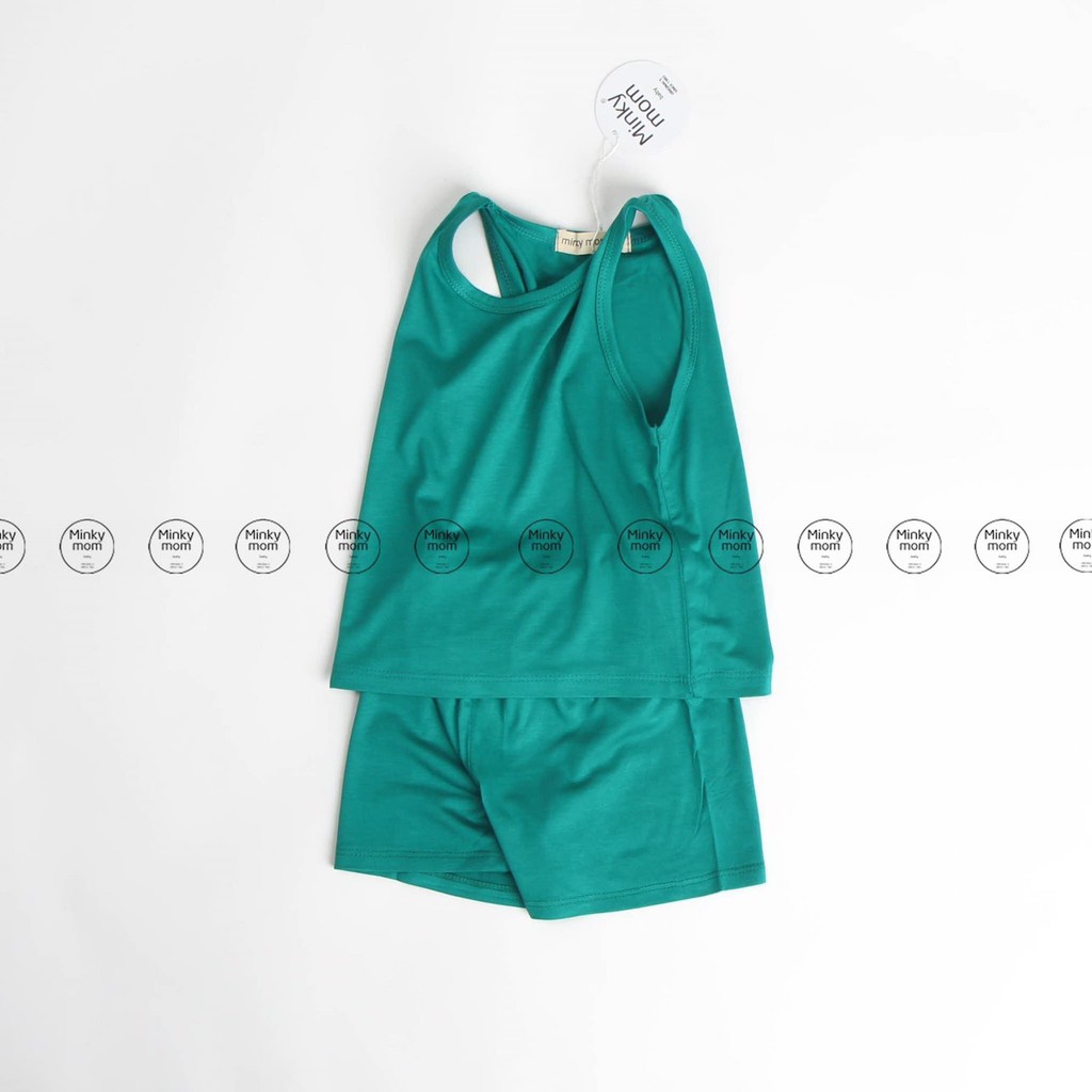 Bộ Ba Lỗ Bé Trai, Bé Gái Minky Mom Vải Thun Lạnh Basic, Bộ Quần Áo Cho Bé Mặc Nhà Thoáng Mát - BLTRON1
