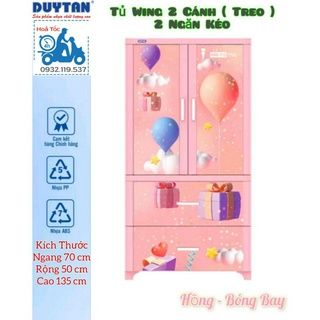 { Tổng kho giá rẻ } Tủ nhựa duy tân wing 2c-2n hồng