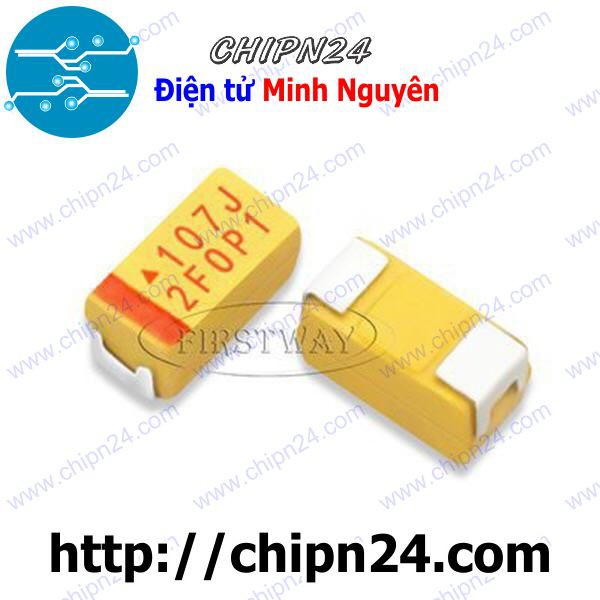 [2 CON] Tụ Tantalum Dán SMD3528 100uF 6.3V 107J