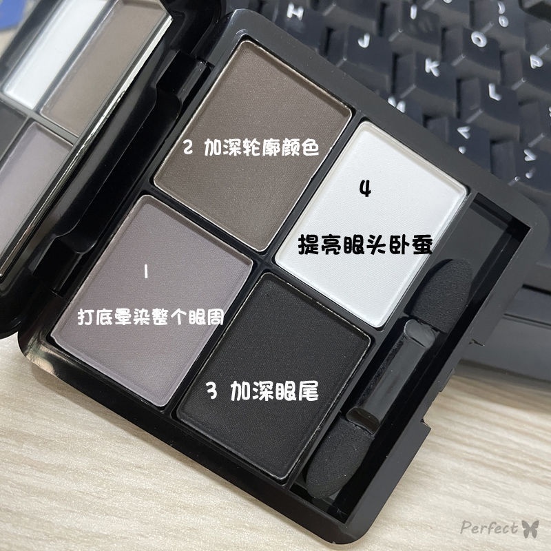 Bảng Phấn Mắt 4 Màu Sắc Tông Lì Trang Điểm Mắt Khói Chống Nước Phong Cách Âu Mỹ