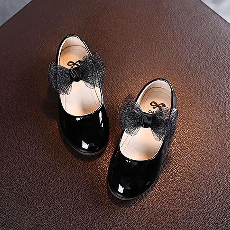 Giày búp bê có quai phối nơ lưới đáng yêu cho bé gái