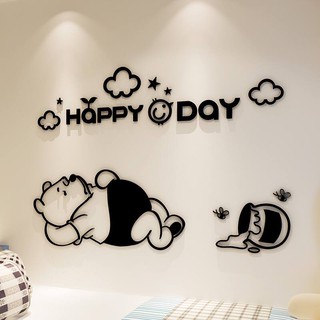 [SHOPEE TRỢ GIÁ 30%] Tranh Mica Dán Tường 3D. Gấu Pooh Bụng Phệ