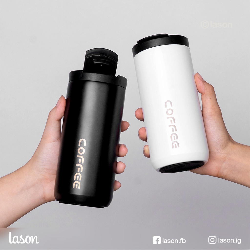 Cốc giữ nhiệt Coffeeholic 02 chống tràn LASON, inox 304 đựng nước, trà, cafe giữ đá, nóng, lạnh 6-8 tiếng