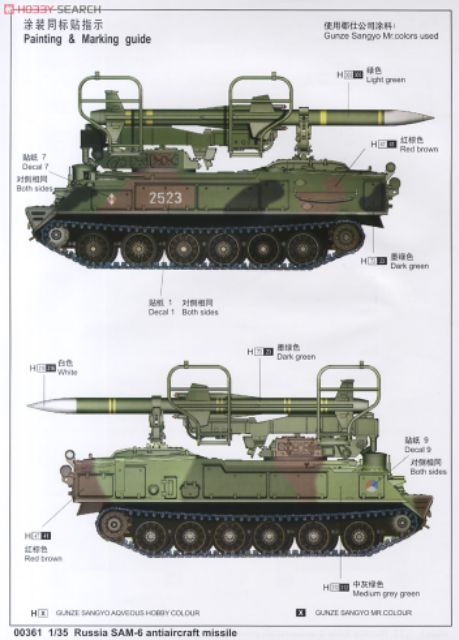 Trumpeter 00361 Mô Hình Tên Lửa Phòng Không 1/35 Russian SAM-6 Anti-aircraft Missile