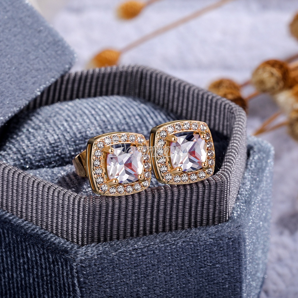 Bông tai đính đá zircon thiết kế sáng tạo độc đáo