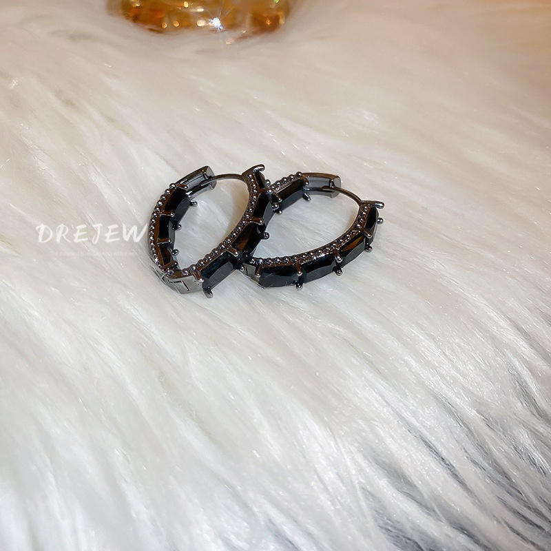 DREJEW Khuyên Tai Cao Cấp Hình Giọt Nước Đính Đá Zircon Phong Cách Âu Mỹ Hàng Mới