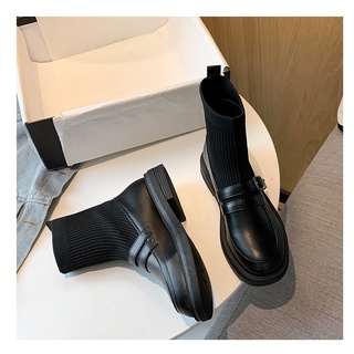 Giày ulzzang dáng boot cổ len nhẹ nhàng
